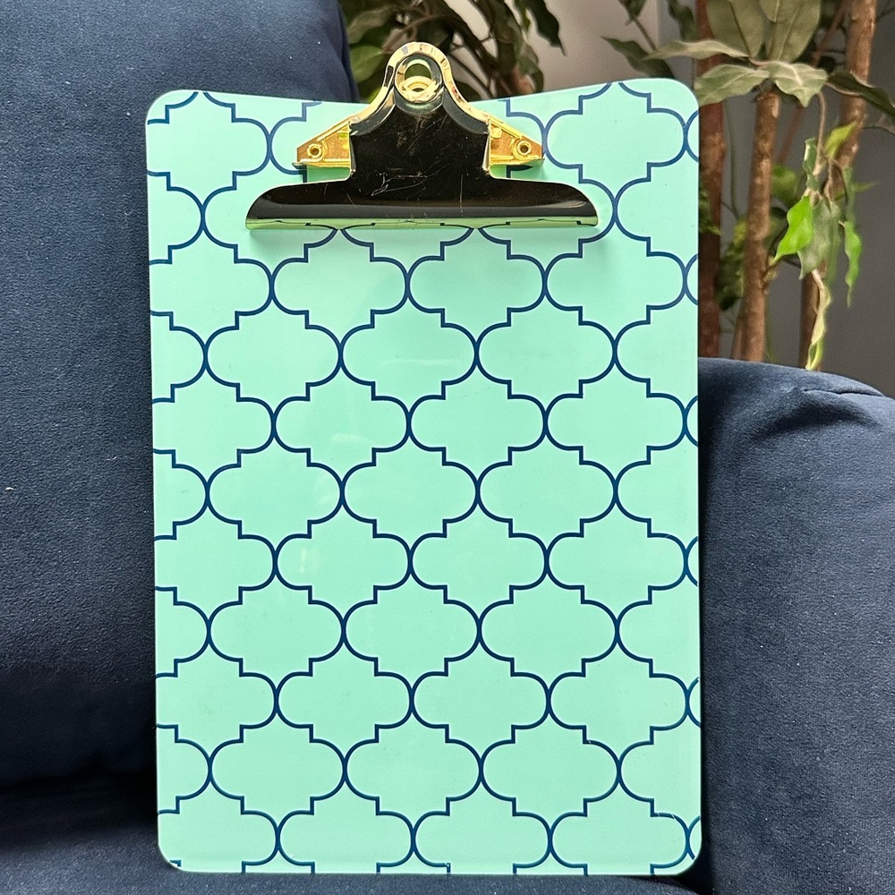 HOM Essence Turquoise w/ Royal Blue Design Clipboard
